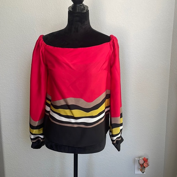 RACHEL ROY, Striped, pullover, Tray Neck Blouse - Picture 3 of 8